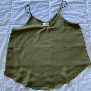 Flowy Olive Green Spaghetti Strap Top